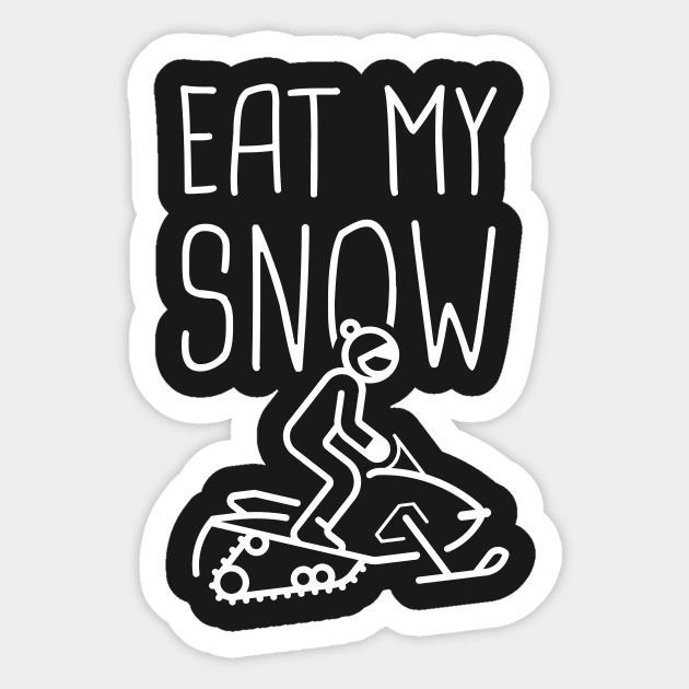 Eat My Snow - Funny Snowmobile Design Sticker by MeatMan